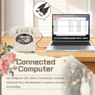 화이트 비디오 게스트 북 플라스틱 USB 호환 전화 게스트 북 샤워용